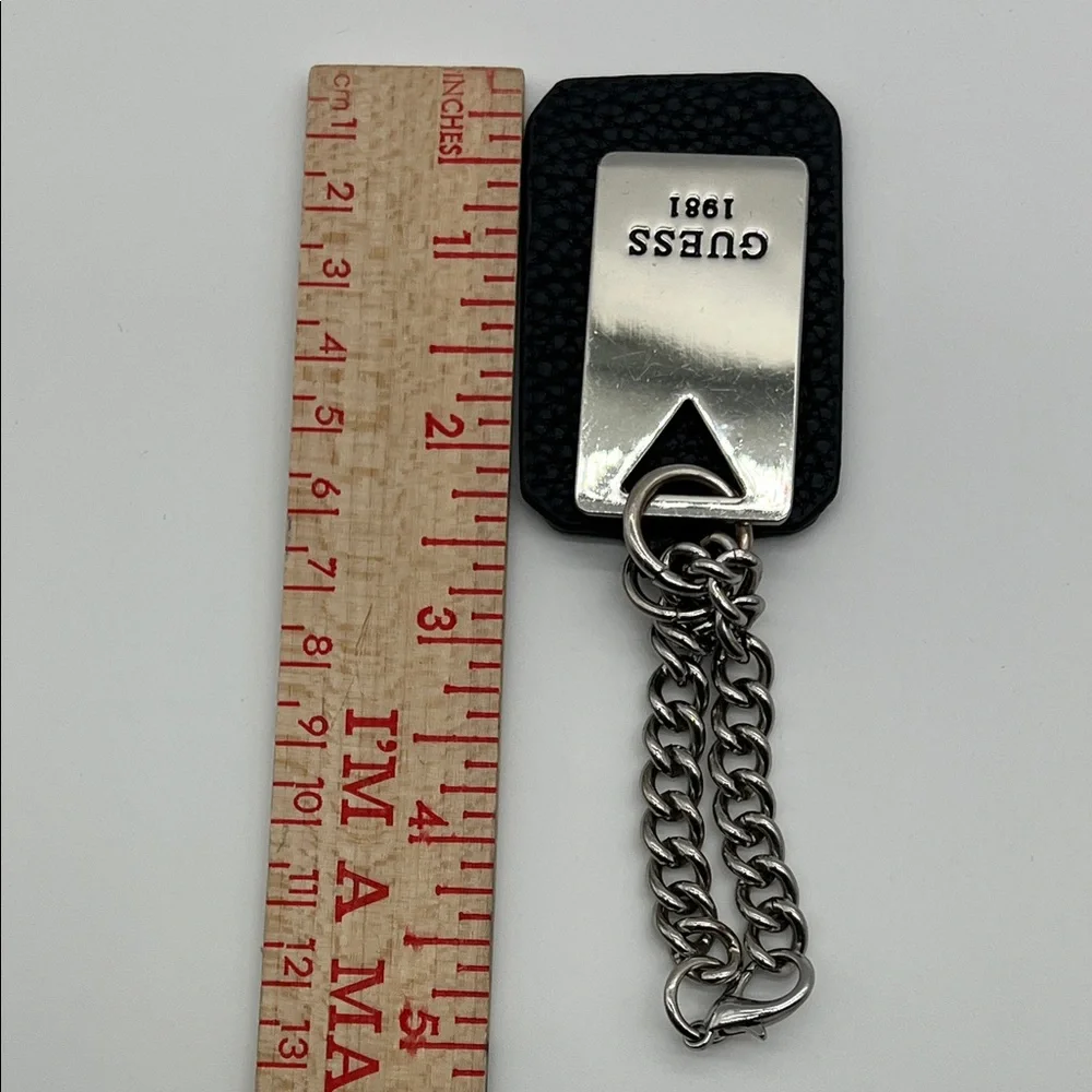 Guess Bag Charm Keychain NWT & Bonus Free preowned Guess Metal Hangtag